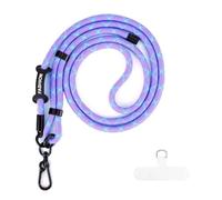 SDFWGG Cordon para Movil Universal Colgante Telefono Cuerda Ajustable Correa Cruzada el Cuello Parche Universal para Movil Cinta Larga Manos Libres (Morado)