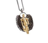 SDFXCDR Athena - Collar para hombre, diseño retro con colgante cruzado de fronteras europeas y americanas, collar virgen con luz de salvación, alas de ángel, diosa