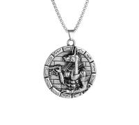 SDFXCDR Collar con colgante de estatua del dios egipcio antiguo Anubis para hombres y mujeres, amuleto de faraón vintage, accesorios de joyería