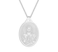 SDFXCDR Collar de corazón sagrado de Jesús Salvador para mujeres y hombres, joyería de talismán, collar religioso, medallón, regalo católico