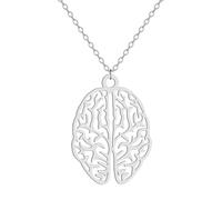 SDFXCDR Collar de psicología de biología para mujer, joyería geométrica vintage, collar con colgante de cerebro de neurología