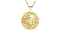 SDFXCDR Collar grabado de calavera con colgante estoico con filosofía Amor Fati para hombres y mujeres