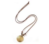 SDFXCDR Collar para hombre, cadena de suéter del zodiaco con cuerda de cuero vacuno, colgantes redondos retro, aleación para hombres y mujeres, collares personalizados, joyería de moda