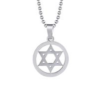 SDFXCDR Collar para hombre, colgante de estrella de David con hexagrama, collar judío de Israel, joyería religiosa de amuleto para mujeres y hombres