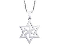 SDFXCDR Collar para hombre, colgante de estrella de David con hexagrama, collar judío de Israel, joyería religiosa de amuleto para mujeres y hombres