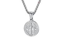 SDFXCDR Collar para hombre, colgante de moneda redonda exorcista de San Benito, para hombres y mujeres, collares literarios personalizados, joyería de moda