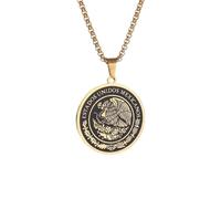 SDFXCDR Collar para hombre, collar clásico con colgante de emblema nacional mexicano, adecuado para hombres y mujeres, colección patriótica, joyería de regalo