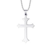 SDFXCDR Collar para hombre, collar con colgante de cruz latina católica para hombres y mujeres, joyería religiosa de Cristo