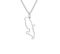 SDFXCDR Collar para hombre, collar con colgante de mapa de la isla de Martinica de Francia, gargantilla hueca de moda para mujeres y hombres, regalo de joyería de fiesta