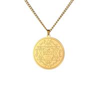 SDFXCDR Collar para hombre, collar con sello del rey profeta Salomón, estrella de David, amuleto de protección religiosa