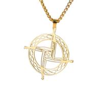 SDFXCDR Collar para hombre, collar de cruz de Santa Brígida, símbolo cristiano e irlandés antiguo de protección, joyería religiosa