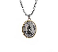 SDFXCDR Collar para hombre, collar de cruz vintage para hombre y mujer, amuleto de oración religiosa, regalo de joyería