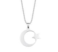 SDFXCDR Collar para hombre, collar de estrella de luna creciente 2025, colgante islámico musulmán, joyería religiosa de amuleto para hombres y mujeres