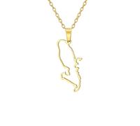 SDFXCDR Collar para hombre, collar de mapa de la isla de Martinica, gargantilla con colgante de Francia para mujeres y hombres, joyería étnica, regalo