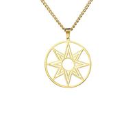 SDFXCDR Collar para hombre, collar de octagrama, estrella de Ishtar Inanna, diosa asiria, colgante de mitología griega antigua