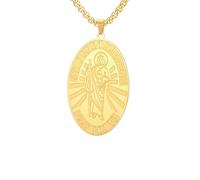 SDFXCDR Collar para hombre, collar de San Judas Tadeo, apóstoles de Jesús, religioso, reza por nosotros, colgante de amuleto de protección