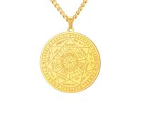 SDFXCDR Collar para hombre, collar de siete arcángeles, colgante de moneda de Miguel, amuleto de protección, joyería espiritual