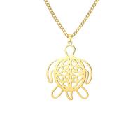 SDFXCDR Collar para hombre, collar de tortuga celta, triquetra, nudo trinitario, tortuga, símbolo antiguo de joyería de longevidad