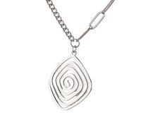 SDFXCDR Collar para hombre, collar en espiral griego antiguo, geometría sagrada, espíritu Akasha, amuleto de poder y sabiduría, joyería espiritual