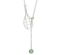 SDFXCDR Collar para hombre, collar simple de raquetas de tenis para mujer, joyería para suéter, cadena larga, accesorios de vestir