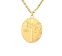 SDFXCDR Collar para hombre, con cruz de paloma de mi bautismo, colgante de cruz cristiana, joyería de amor y paz