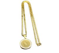 SDFXCDR Collar para hombre, con versículo bíblico para hombre, collar con colgante de medalla de manos cristianas orando en color dorado