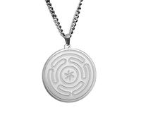 SDFXCDR Collar para hombre, diseño vintage de la rueda Hekate, Strophalos Hécate, símbolo de hécate, collar con colgante de brujería, diosa mágica, amuleto de la cábala