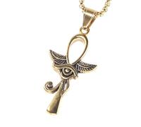 SDFXCDR Collar para hombre, el ojo de Horus, el dios guardián del faraón, collar con colgante de cruz para hombres y mujeres