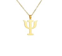 SDFXCDR Collar para hombre, símbolo PSI, colgante de letra griega, alfabeto, psicología, psiquiatría, signo médico, joyería