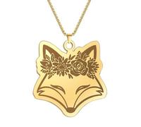 SDFXCDR Collar para mujer, exquisito zorro, filigrana, flor, animal, cadena, gargantilla para hombre, joyería punk