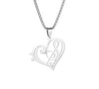 SDFXCDR Collar romántico con colgante de símbolo musical de corazón para hombres y mujeres, banda de hip hop, joyería de concierto, regalo para parejas