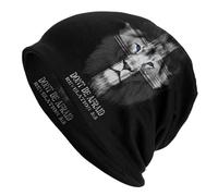 SDFXCDR Gorro de Corte Personalizado Lion of Judah Cross Gorro de Invierno Sombrero de Punto Esquí al Aire Libre Fe Cristiana Skullies Gorros Sombreros