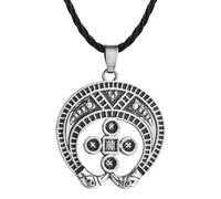 SDFXCDR Lunnitsa - Collar eslavo para mujeres y hombres, talismán, doble águila sobrenatural, amuleto de protección, colgante simbólico, joyería retro punk