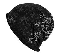 SDFXCDR Mitología nórdica Cráneos Vikingos Gorros Sombreros de otoño y Primavera Amuleto de la Suerte Celta Brújula Sombrero de Hipster Orejeras de Mujer para Hombres