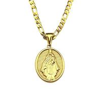SDFXCDR Vinatge - Collar con colgante para mujeres y hombres, color dorado, collar católico de la madre María