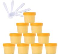 SDGBCXD, 10 PC 50 ml Máscara rosa Tazón for mezclar Frascos de almacenamiento de plástico vacíos 50 g con revestimiento interior for almacenamiento Cuerpo Mano Crema facial Loción Gel 5X Espátula ，Tar