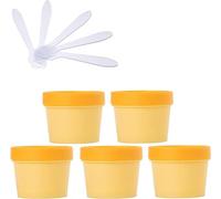 SDGBCXD, 5 PC 200 ml Máscara rosa Tazón for mezclar Frascos de almacenamiento de plástico vacíos 200 g con revestimiento interior for almacenamiento Cuerpo Mano Crema facial Loción Gel 5X Espátula ,Ta