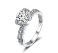 SDGBCXD, Anillo de compromiso de moissanita for mujer, 1 ct D Color VVS1, anillo de boda de moissanita, anillo de diamante amarillo/azul/rosa con certificado,Anillos de diamantes(White,8)