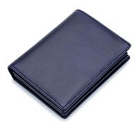 SDGBCXD Cartera, Álbum de Fotos Vertical con Ranuras for múltiples Tarjetas Cuero Corto y Billetera Gruesa Bloqueo(BLU,Without Box)