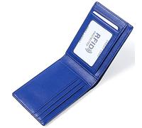 SDGBCXD Cartera, Cartera pequeña de Dos Pliegues for Hombre, Suave al Tacto, con Bloqueo Tarjetas crédito(BLU)