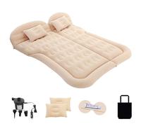 SDGBCXD colchón para Coche, Cama de Aire for Dormir for Acampar con Asiento Trasero Ajustable 9 airbags Independientes Que se reúnen PVC(A/Beige)