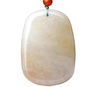 SDGBCXD Collar de jadeíta, Colgante de jade blanco natural, símbolo seguridad y paz, libertad Yu Pei for hombres mujeres(A 40 * 26 * 11mm)