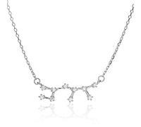 SDGBCXD, Collar Del Zodíaco De Ley Horóscopo for Mujer, Collar De Plata De Ley S925 Con Circón, Cadena De Constelación, Gargantilla De Moda, Collar Delicado, Joyería De Regalo for Ellas, Parejas De Ni