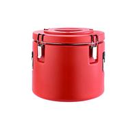 SDGBCXD Cubo de Acero Inoxidable, Barril de arroz Aislado Comercial 20 litros con Escape un botón, Cubo Transporte refrigerado, contenedor Helado, dispensador Bebidas(Red)