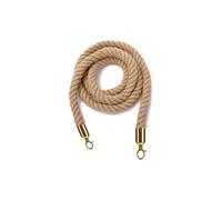 SDGBCXD Cuerda de Barrera, Barrera de línea Cola con Gancho, Cuerda Barrera cáñamo Trenzada/torcida(Gold Hooks,2ft/60cm)