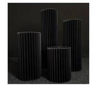 SDGBCXD Expositor de columnas, Pedestales de exhibición Plegables con Placa acrílica, Centro Mesa for Bodas, Pilar Romano cartón 30 cm(Black)