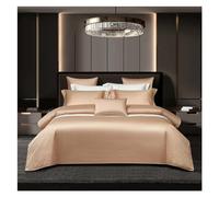 SDGBCXD Juego de Cama, Juego de Funda nórdica algodón Egipcio Satinado Dorado Oscuro Europeo, 4 Uds., Ropa Cama Jacquard Queen King, Fundas Cojines(D,Queen Size 1.8M Bed 4pcs)