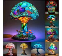 SDGBCXD Luz Nocturna, Lámpara de Noche Decorativa con Forma Hongo Resina Bohemia, 5,9 Pulgadas Alto, vitrales la Serie Plant(A)