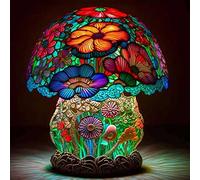 SDGBCXD Luz Nocturna, Lámpara de Noche Vintage en Miniatura con diseño Plantas fantasía, lámpara Decorativa Forma Hongo Resina Bohemia(E)