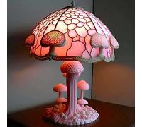 SDGBCXD Luz Nocturna, Lámpara de Noche Vintage en Miniatura con diseño Plantas fantasía, lámpara Decorativa Forma Hongo Resina Bohemia(H)
